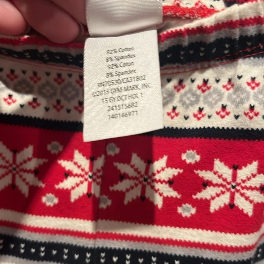 Gymboree Girl’s Holiday Print Christmas Snowflake leggings size 4T Fair Isle